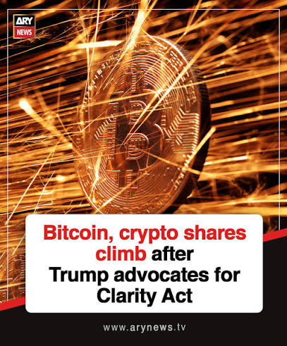 Bitcoin, crypto shares climb after Trump pushes Clarity Act