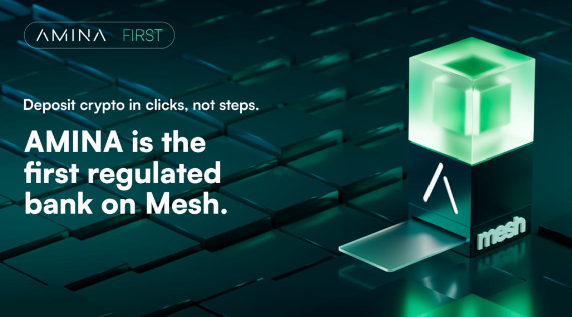 AMINA becomes the first regulated bank to integrate leading crypto payments network, Mesh